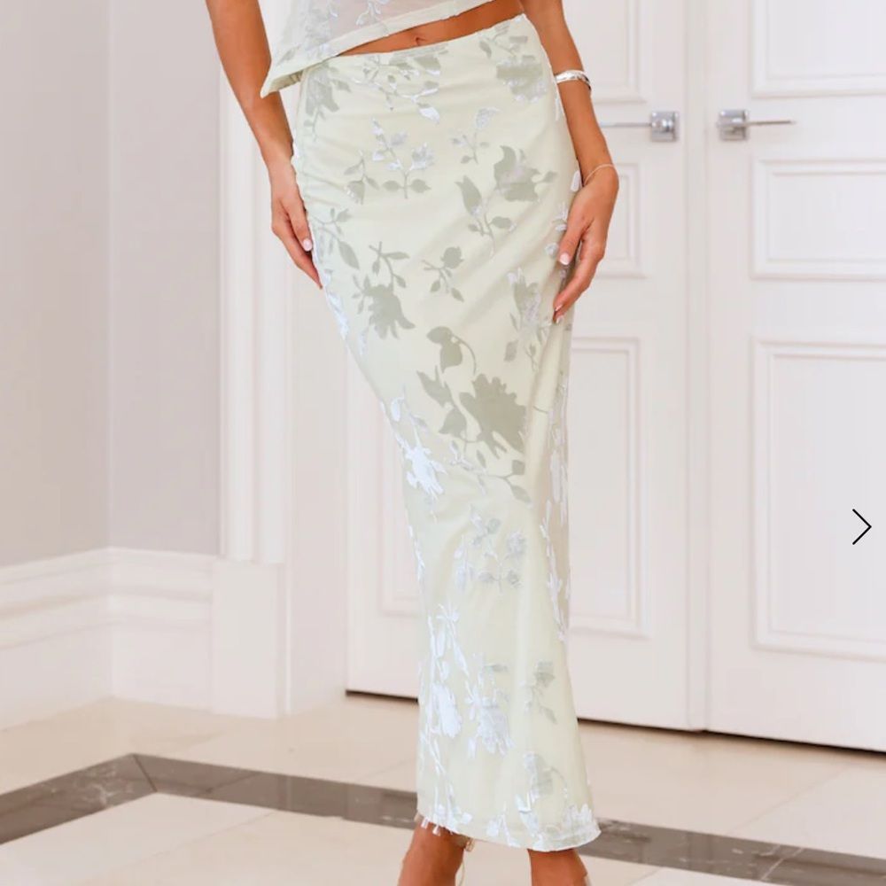 Hello Molly Garden Grove Maxi Skirt Sage Size 4 Nwt